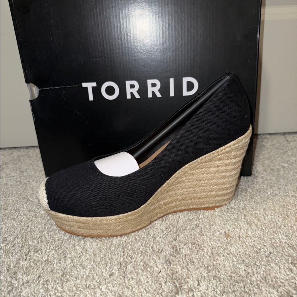 Torrid Black Canvas Wedge Espadrilles